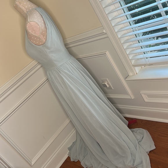 Azazie Light Blue Long BridesMade/Formal Dress Sz 8 - Picture 4 of 15